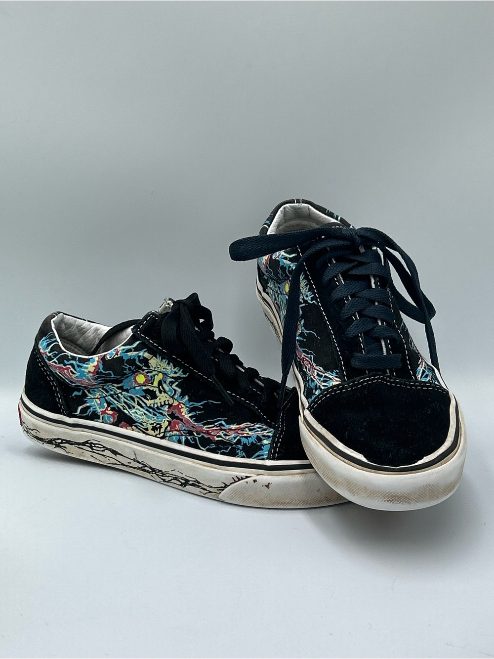 Vans Black Low-Top Sneakers with Multicolor Graphic